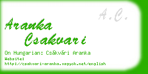 aranka csakvari business card